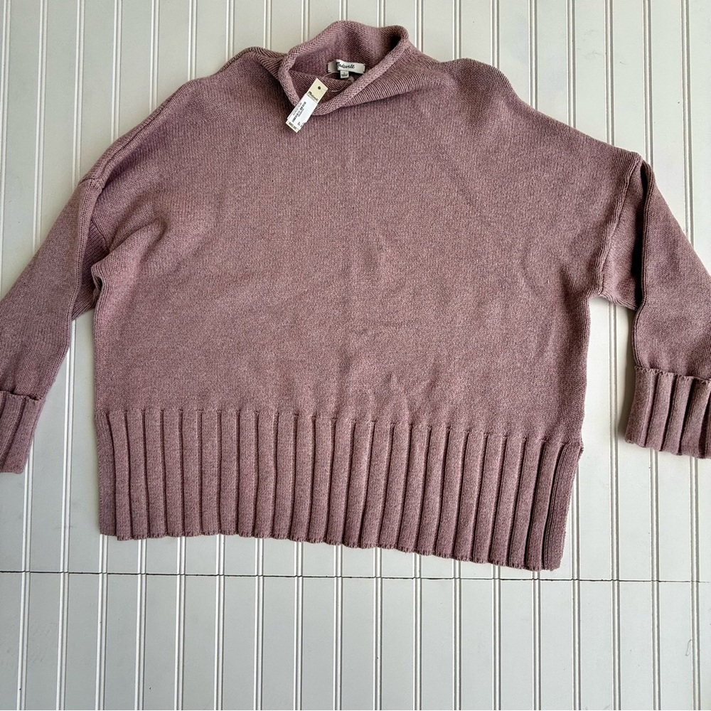 Madewell Mockneck Soft Pink Knit Sweater - Picture 2 of 6